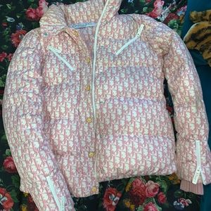 Christian Dior pink monogram trotter puffer